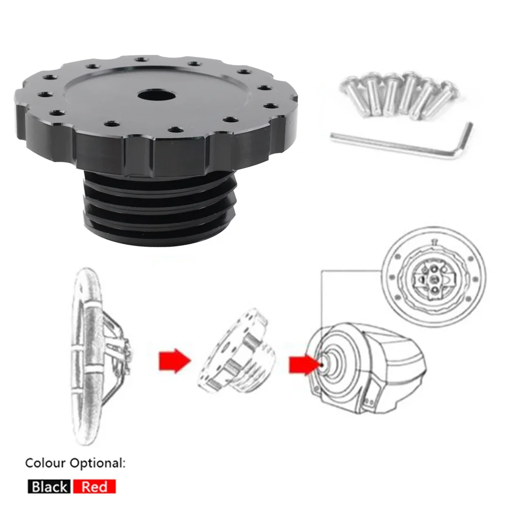 

Universal Car Gaming Steering Wheel Adapter for Thrustmaster TX, T300, T500, TS Compatible with Aluminum Red/Black Models