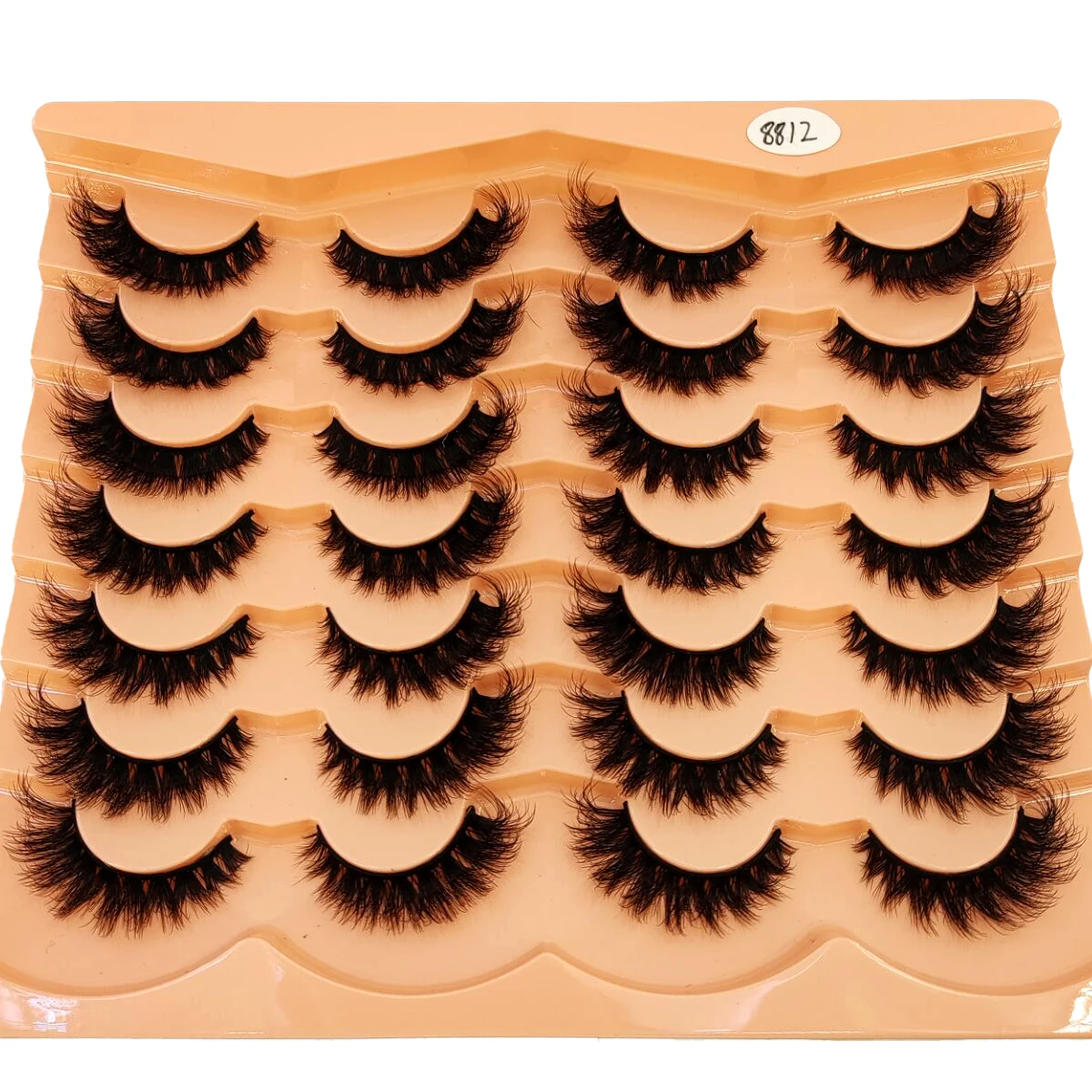 Neue 14 Paar weiche und flauschige 3D-Kunstwimpern aus Nerz, dicke, handgerollte, natürliche falsche Wimpern