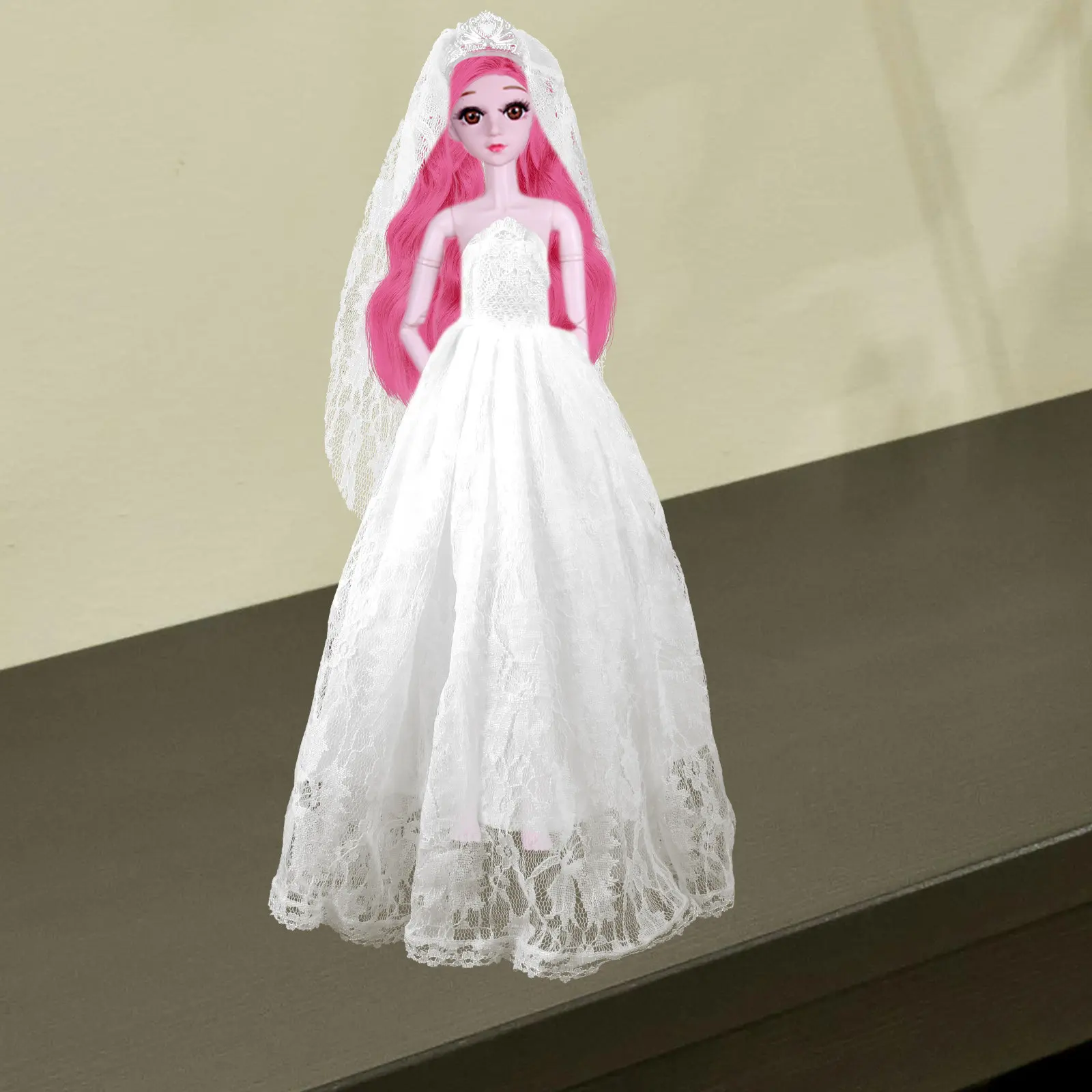 1Set Wedding Dress Veil Replacement Costume Decorative Clothes Reusable Compact Outfit for Girls Pretend Play Creativity