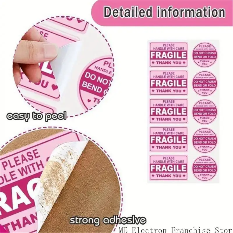 T5EA 10 แผ่นมือจับสติกเกอร์ที่บอบบางพร้อมสติกเกอร์แคร์ฉลากคำเตือนที่เปราะบางสำหรับการเคลื่อนย้ายและการจัดส่ง