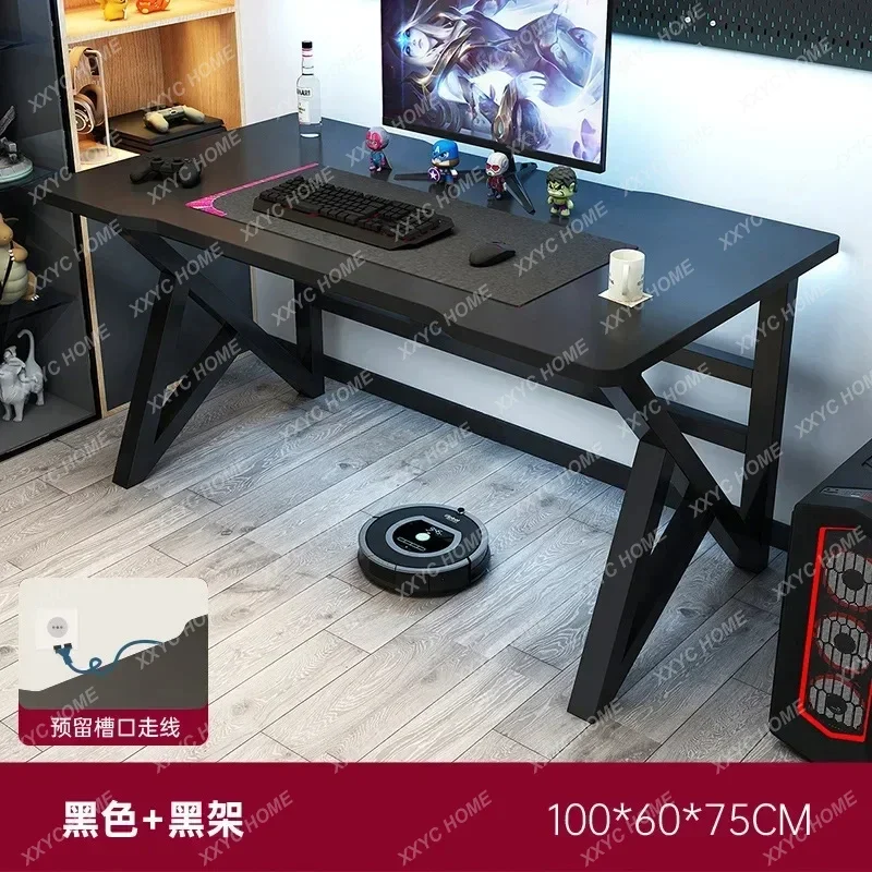 Modern Writing Computer Desk, 47inch Heavy Duty Study Desk with Z-Shaped Metal Leg, Luxury Simple Home Office Computer Desk