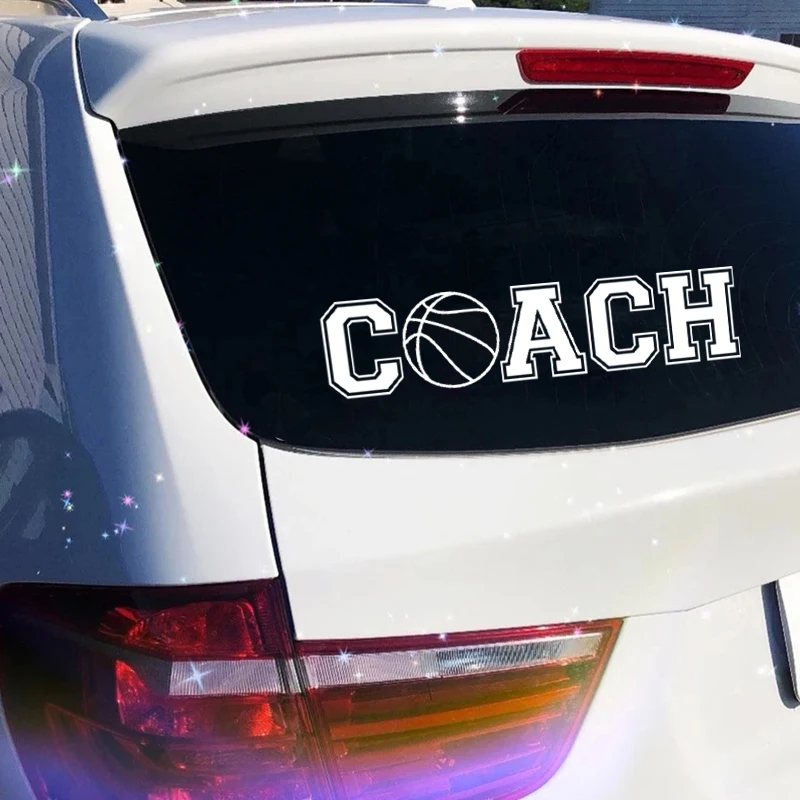 Basketball Coach Word Vinyl Sticker Car Bumper Window Decoration Coaches Gifts Laptop Phone Removable Decals Decor