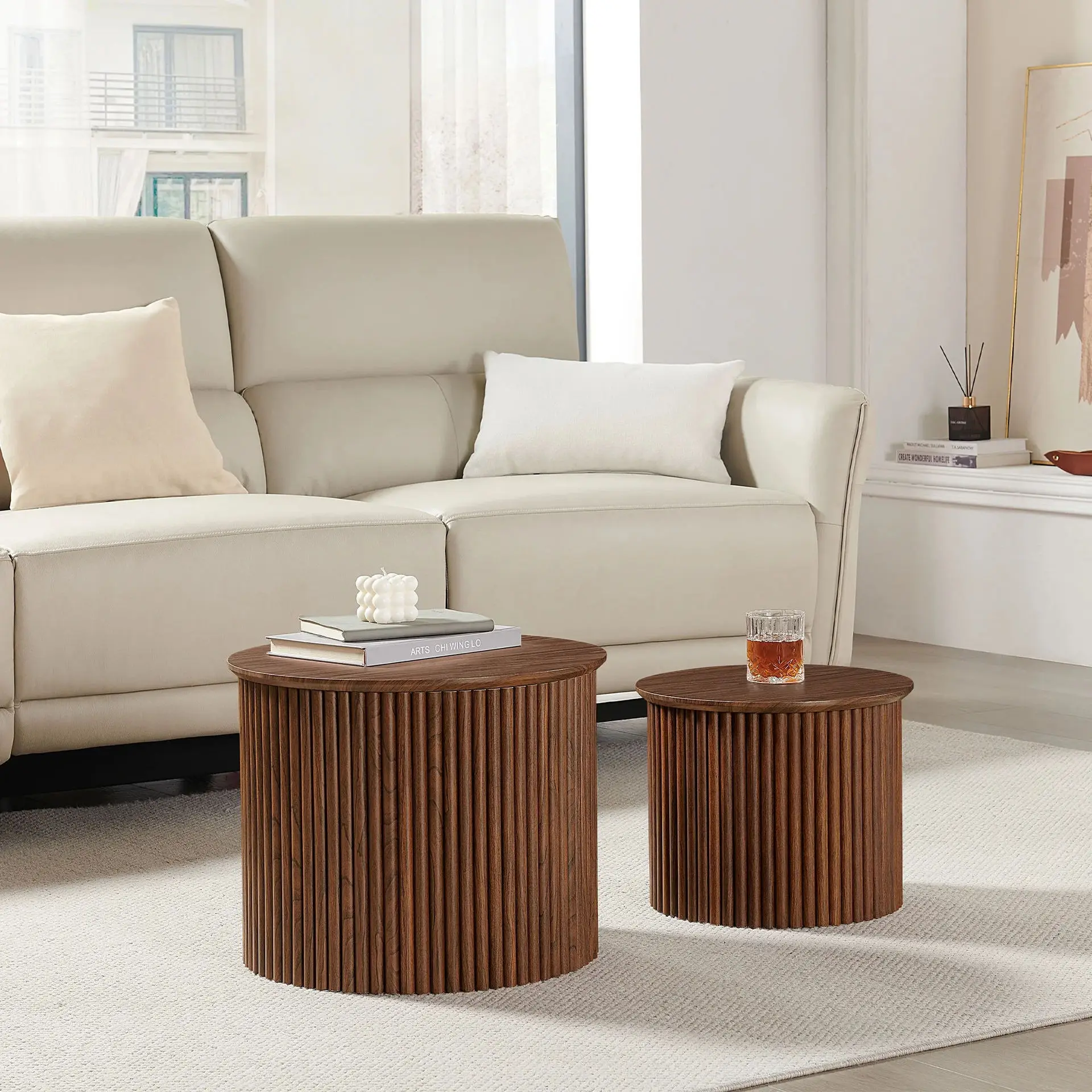 Small low table household creative floor wooden coffee table set living room sofa side table