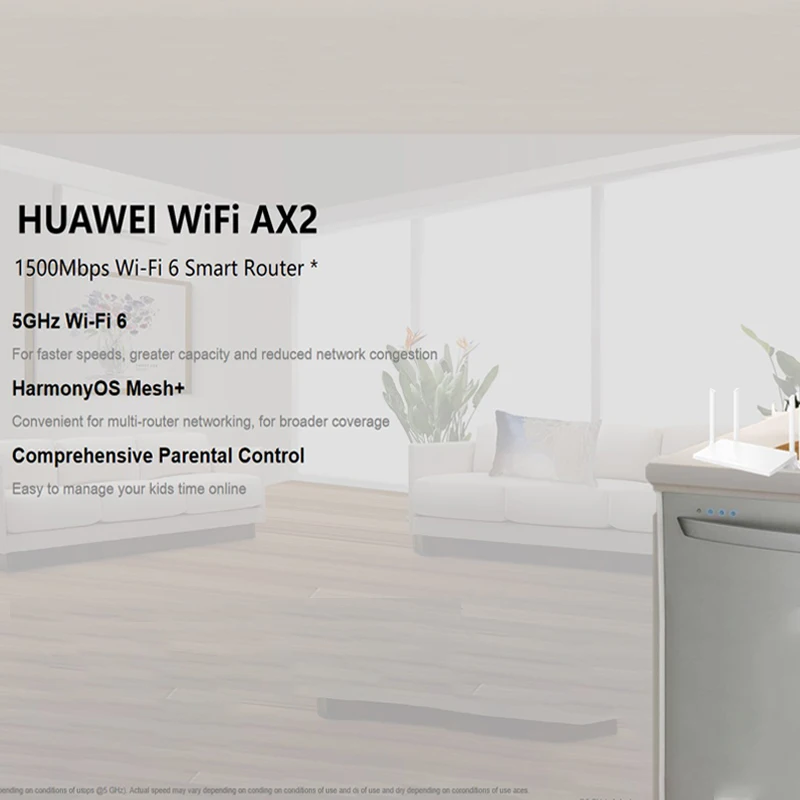 Original Huawei Router AX2 Wi-Fi 6 Dual-band Gigabit Router 2.4&5 GHz Amplifier mesh WiFi RJ45 port Wireless smart home router