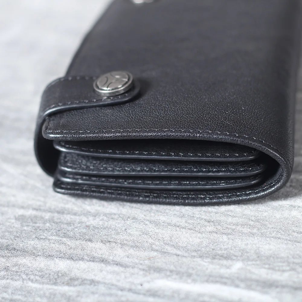 S.WORKER Vollnarbiges Echtleder Vintage Lange Clutch-Geldbörse Retro Reißverschluss-Münzbörse Handtasche – Detail 13