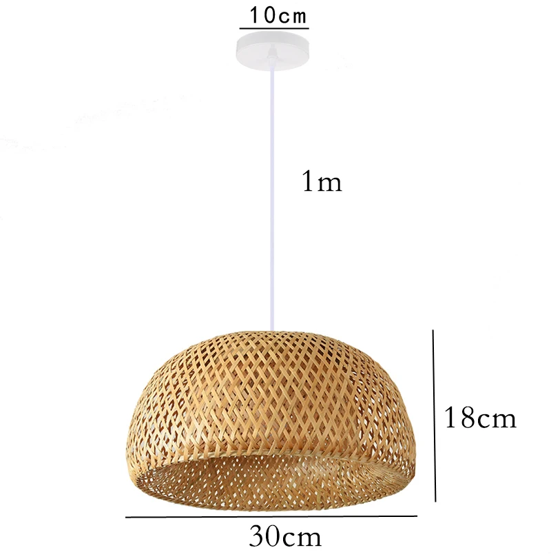 Hand Gebreide Chinese Stijl Weven Hanglampen 18/19/30 Cm Bamboe Hanglamp Restaurant Home Decor verlichtingsarmaturen - afbeelding 1