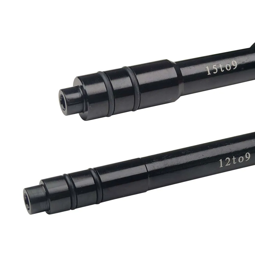 Nabendurchsteckachsen-Adapter 12 auf 9 mm, 110, 135, 142, 148 mm, 15 auf 9, 100 mm Steckachse auf Schnellspanner für MTB- und Rennrad-Vorder- und Hinterrad – Detail 10