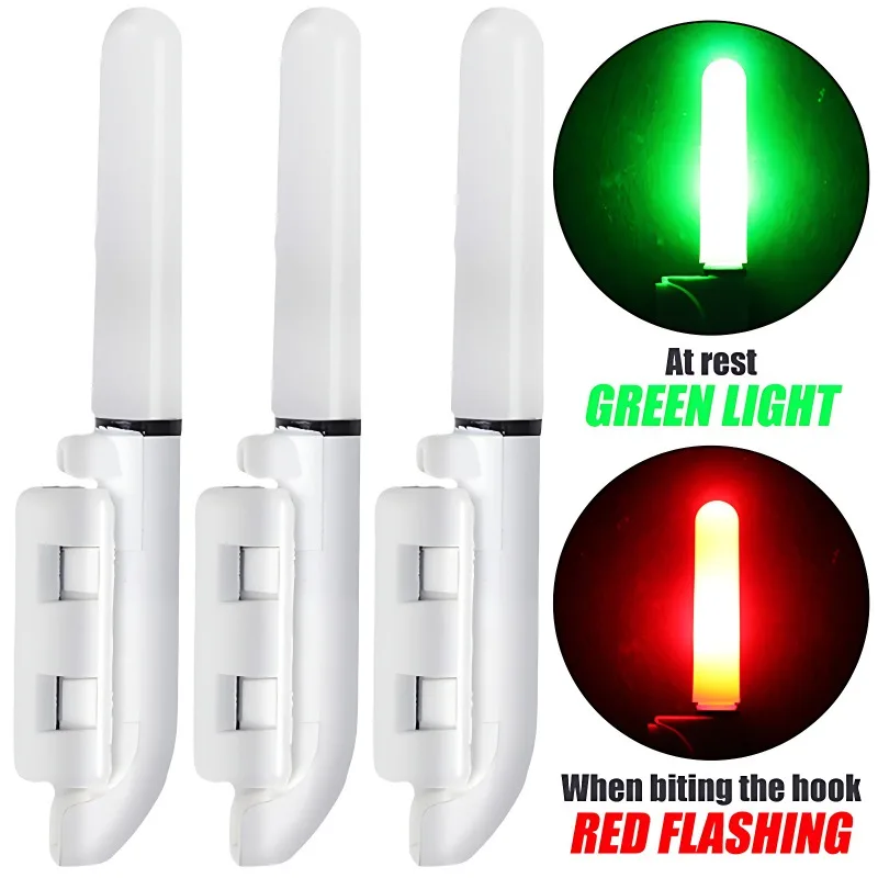 1/3Pcs Fishing Rod Tip Lightstick LED Fluorescent Light Bite Alarm Use 425 Battery Removable Waterproof Red/Green/Blasting Flash