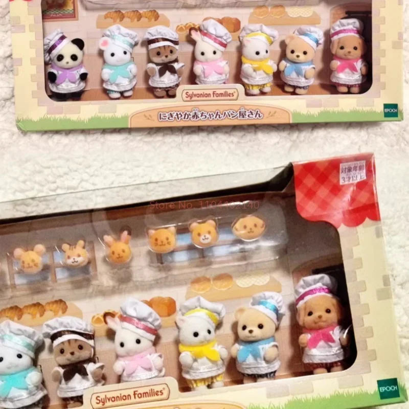 Neue Ankunft Sylvanian Families Brot Chef Baby Set Anime Figur Familie Spielzeug Schokolade Kaninchen Chef Set Für Kind Geburtstag Geschenke Spielzeug
