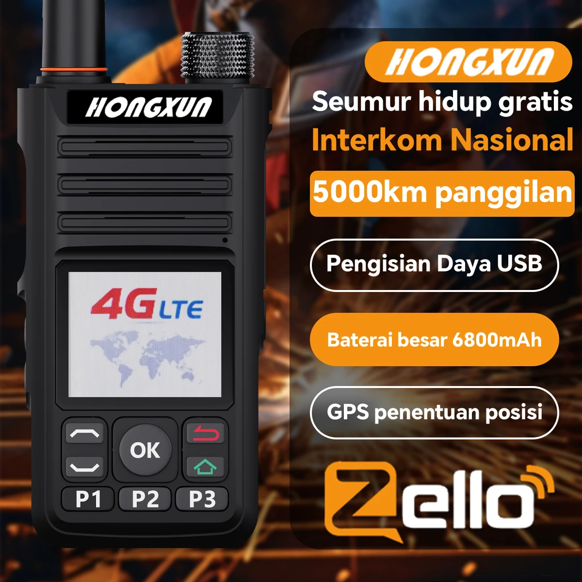 

B7 Zello Ran 4G POC Handheld GPS for Radio Network Type Set Portable Bluetooth/WiFi Compatible Waterproof European Walkie