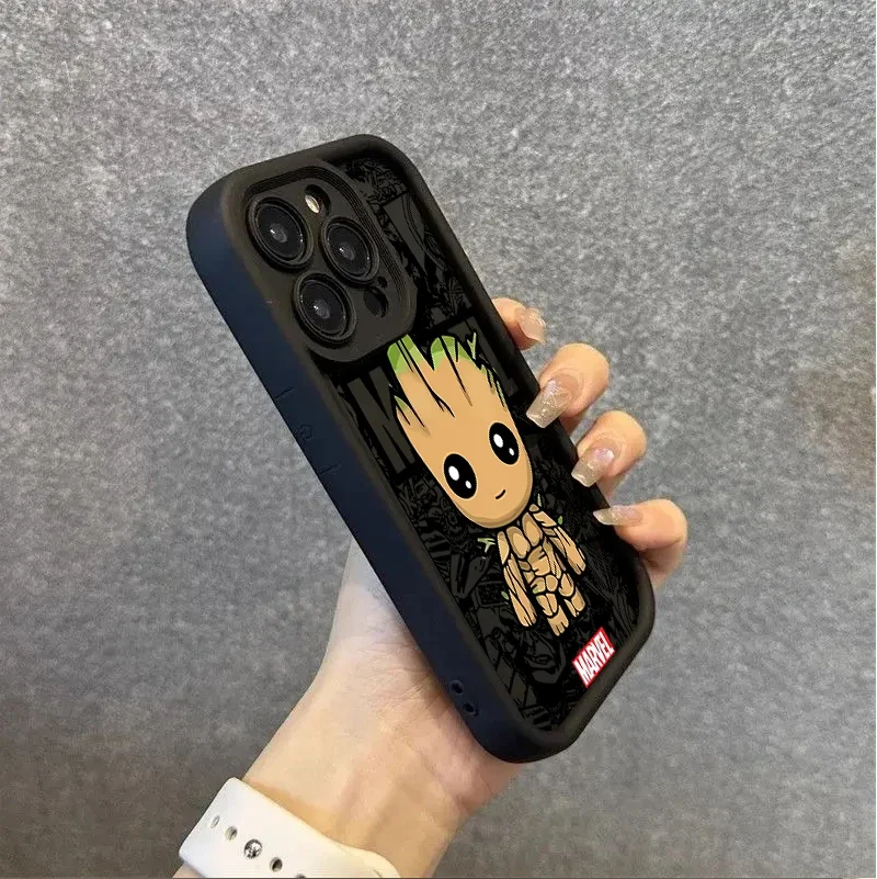 حافظة هاتف لهاتف آيفون 17 16 برو ماكس 17 اير 16e 15 14 13 12 11 برو ماكس 14 15 16 بلس غطاء ناعم سبايدر مان فينوم جروت ناعم