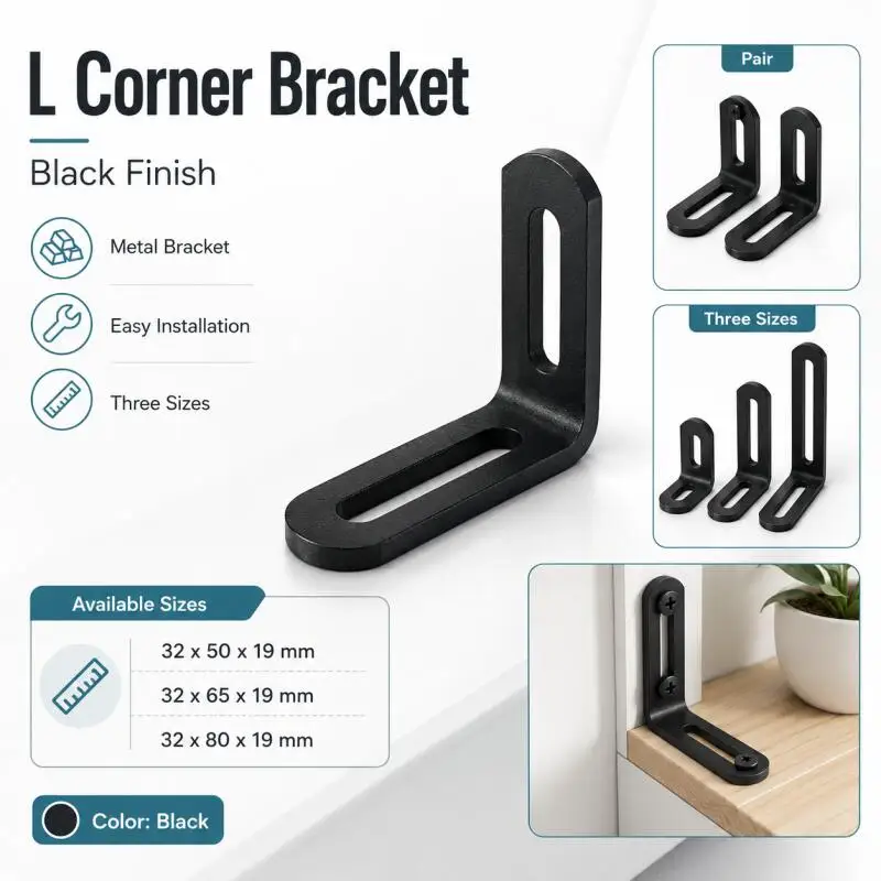 Stainless Steel Adjustable Angle Code Long Hole Activity 90 Degree Right Angle Furniture Fixer L-shaped Shelf Bracket Connector
