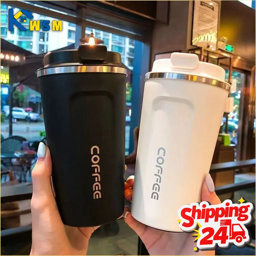 

Вакуумный изолированный стакан для кофе из нержавеющей стали с герметичной крышкой, портативная дорожная кружка для автомобильного подстаканника, горячие и холодные напитки