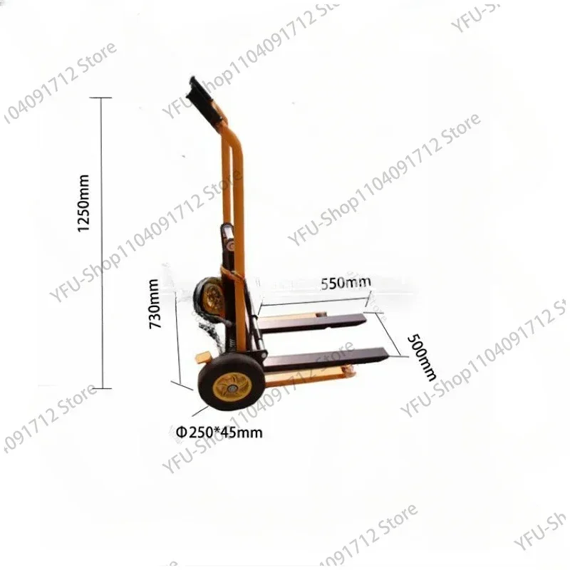Chariot élévateur domestique léger et petit, gerbeur portatif de manutention manuelle, chargement hydraulique, 200kg, pour 8,5 pouces