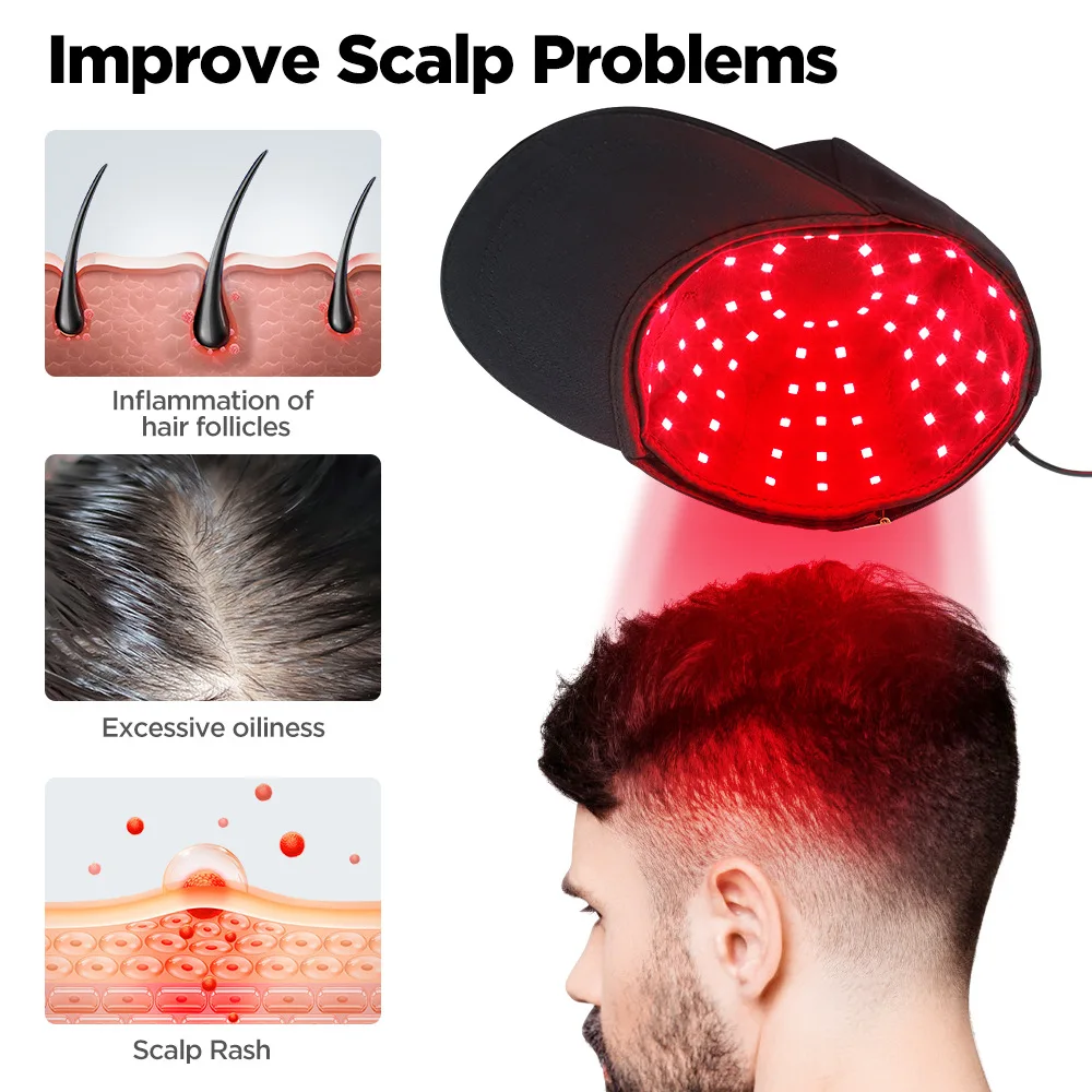 

96 Leds Red Light Cap，660nm 850nm Infrared Light Hair Therapy Hairs Growth Cap for Promotes Hair Growth and Prevents Hair Loss