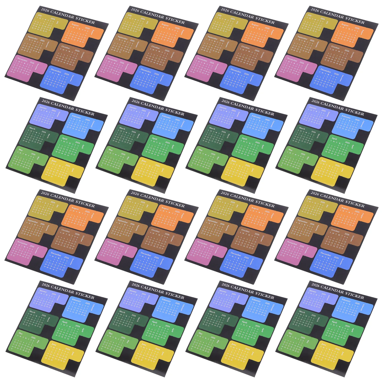 

Набор из 12 наклеек на 2026 год для ежедневника, ежемесячных разделителей, клейких календарных стикеров для блокнотов, планировщиков, для использования дома, в офисе, в школе