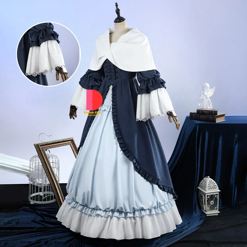 Nowo Viictoriique De Bloiis Anime Gosiick Cosplay Costume Blue Dress Maid Lolita Hot Sale Uniform Cloak Bow for Women Comic