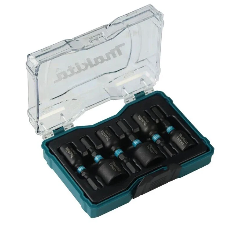 Makita E-18035 Hexagonal Handle Magnetic Sleeve 6-Pcs Set 1/4\'\'In Resistant Sleeve Electric Screwdriver Bit Power Tools Accessor