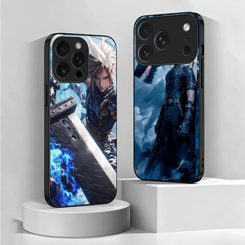 F-Final F-Fantasy Anime Tempered Glass Phone Case for Samsung Galaxy A17 A16 A15 A14 A13 A57 A56 A55 A54 A53 A37 A36 A35 A34 A33