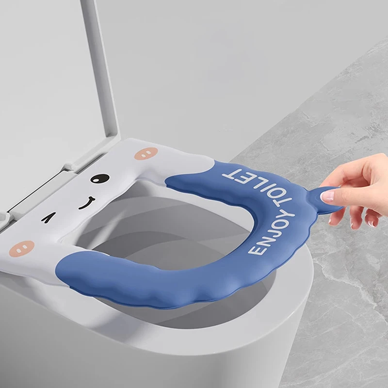 Reusable Waterproof Toilet Seat Cover Washable Cover Pads Non-Slip Toilet Seat Cover For Home Travel Use Bathroom Accessories