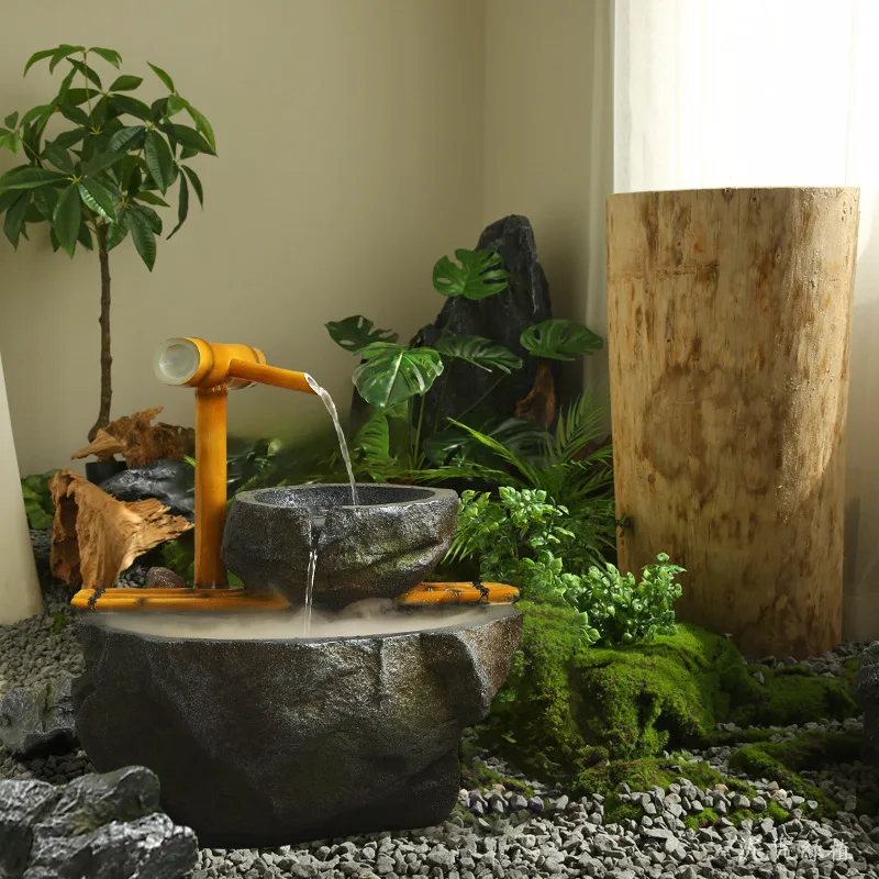 DSA simulation stone rockery flowing water Zen ornament fish pond landscape floor-to-ceiling landscape furnishings