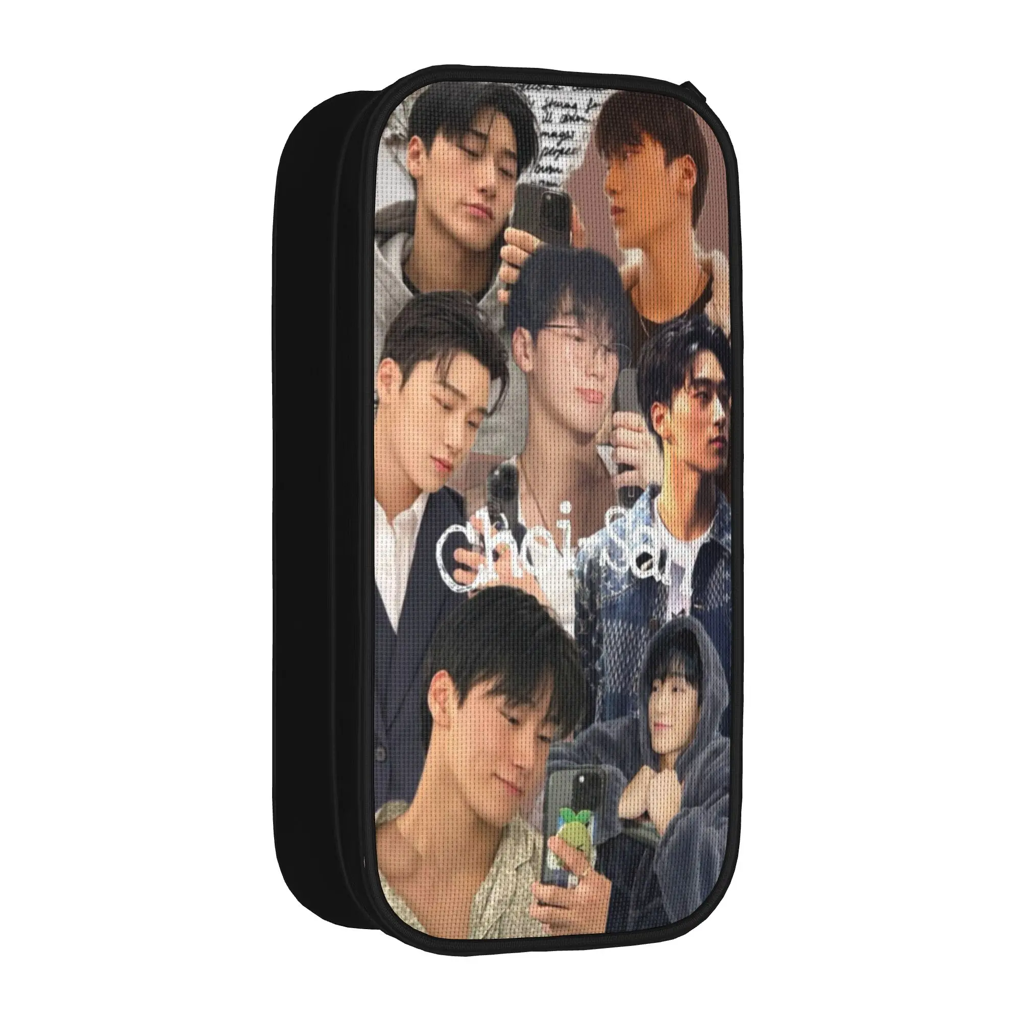 Creative choi san bad ateezs Pencil Case  Pencilcases Pen Holder for Student Big Capacity Bags Office Zipper Stationery