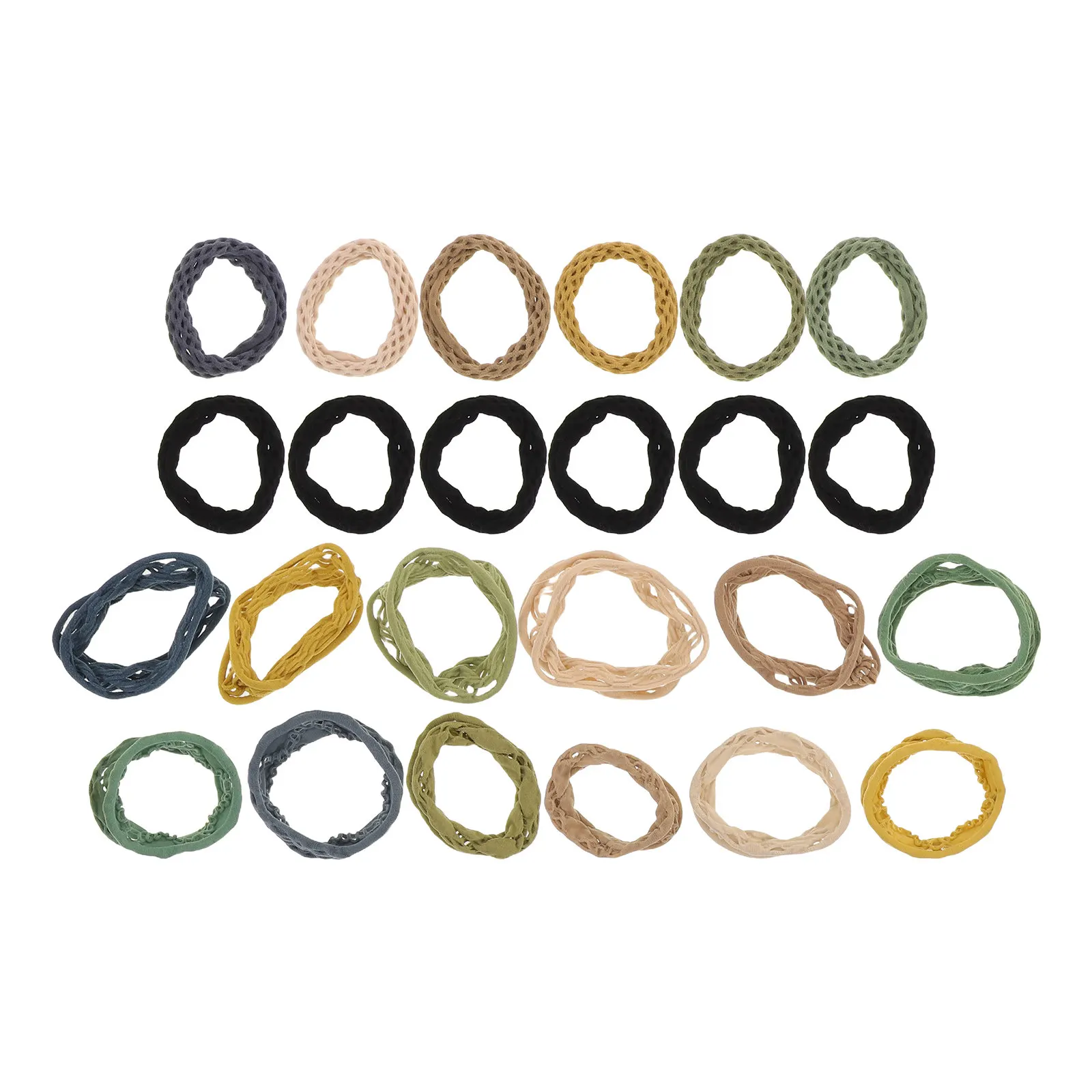 

4Sets Hair Ties No Damage High Elasticity Seamless Scrunchies Ponytail Holders Women Men Thick Hair Bands Daily Sports Use