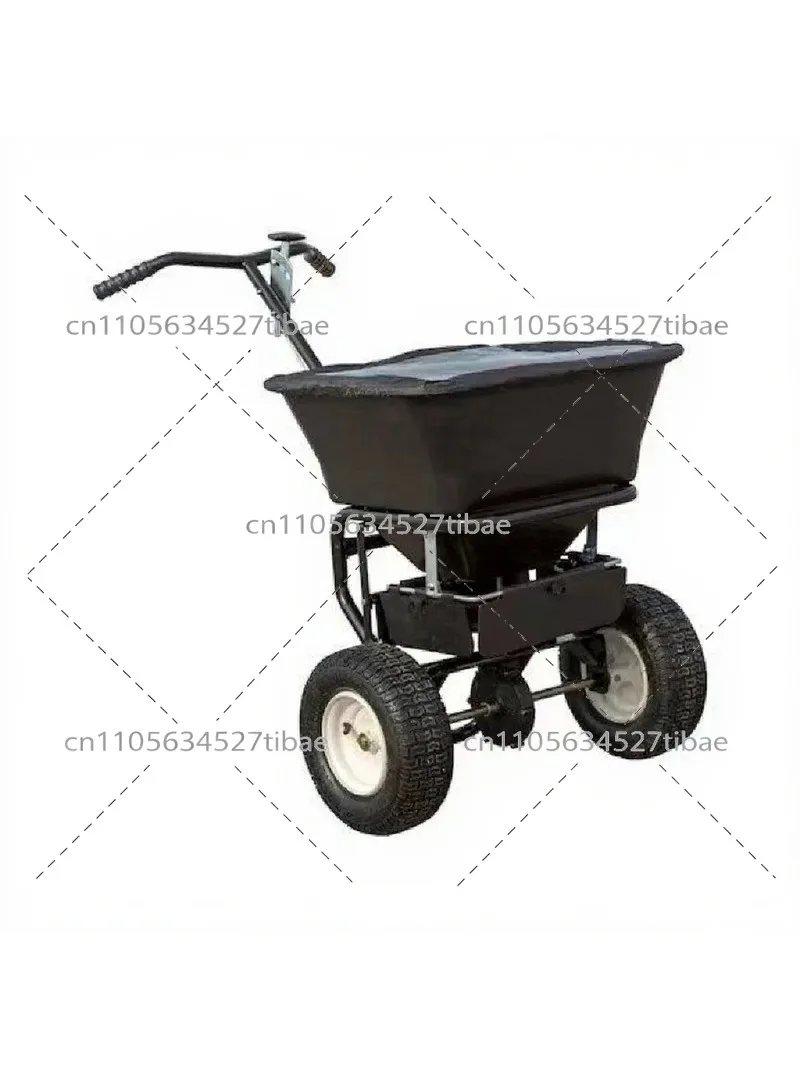 Lawn Fertilizer Spreader Cart for Garden Seeding, Salt Snow Melting Agent Spreader, Rolling Seed Spreader