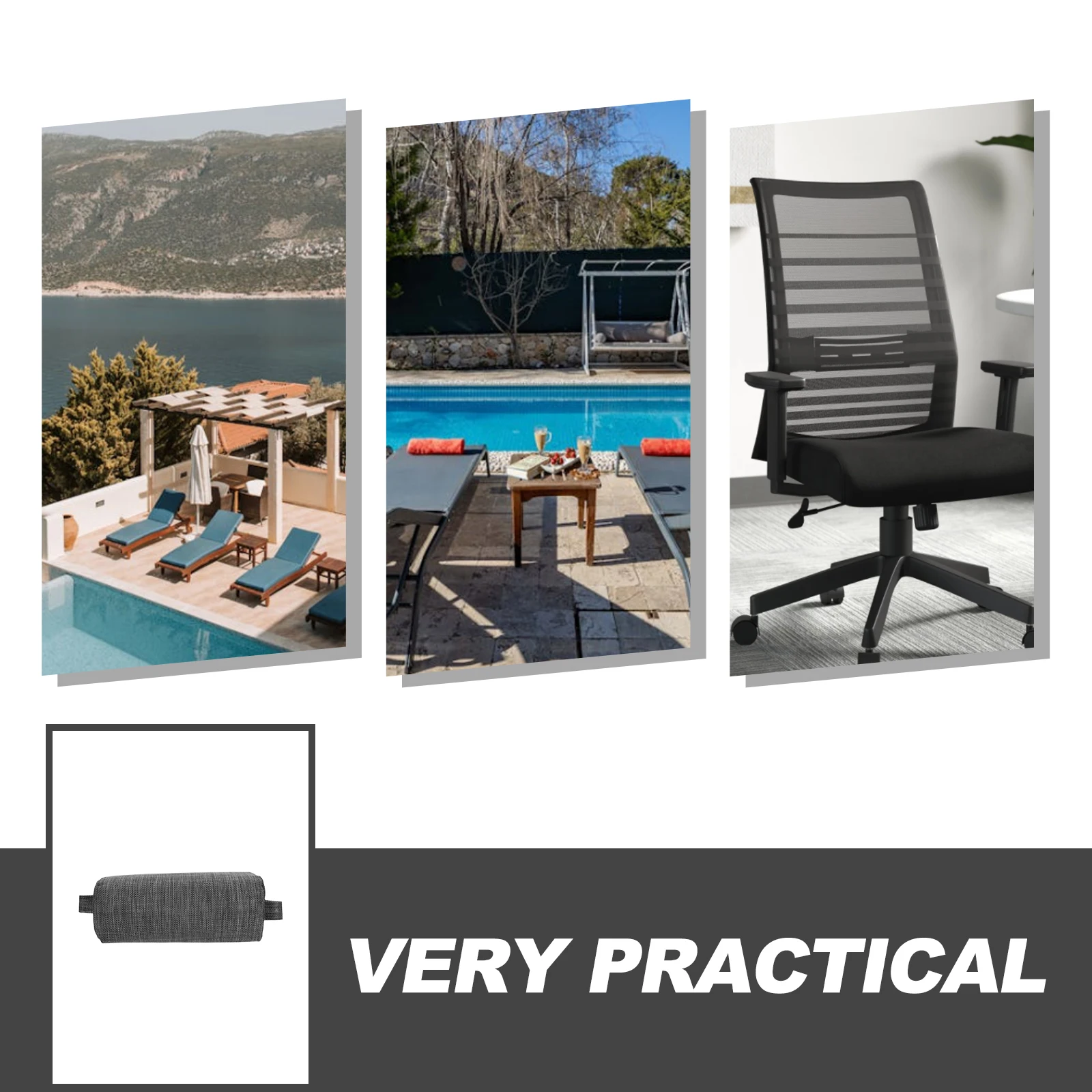 2 pezzi cuscino universale poggiatesta imbottito rimovibile sedie sedia da esterno per sedie da spiaggia supporto lombare per il collo cuscino per sedia da piscina