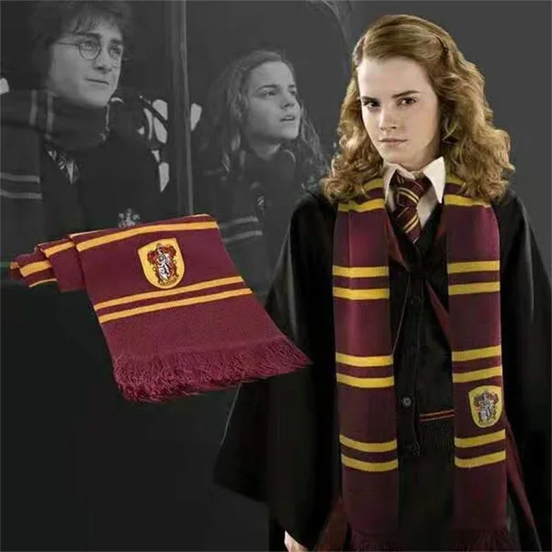 Harri Potter Series Gryffindor Children\'s Thick Scarf Magic School Shawl Warmth Winter Scarf Birthday and Christmas Couple Gift