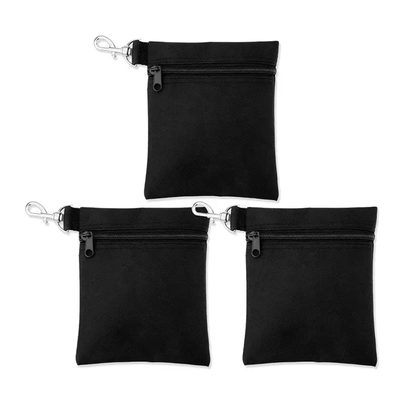 3Pcs Golf Tee Bags, Golf Pouch Zipper Golf Accessory Bag Golf Ball Storage Bag Pouch Golf Accessories Eco-Friendly