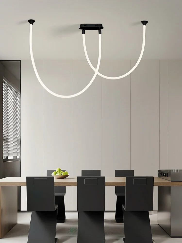 Italian minimalist curved line pendant light high-rise duplex apartment hall light modern minimalist