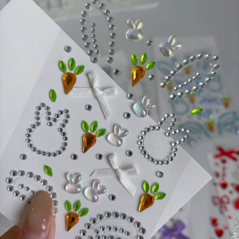 Self Adhesive Face Animal Rhinestone Stickers Bow Eye Corner Decorations Stage Festival Makeup Face Makeup