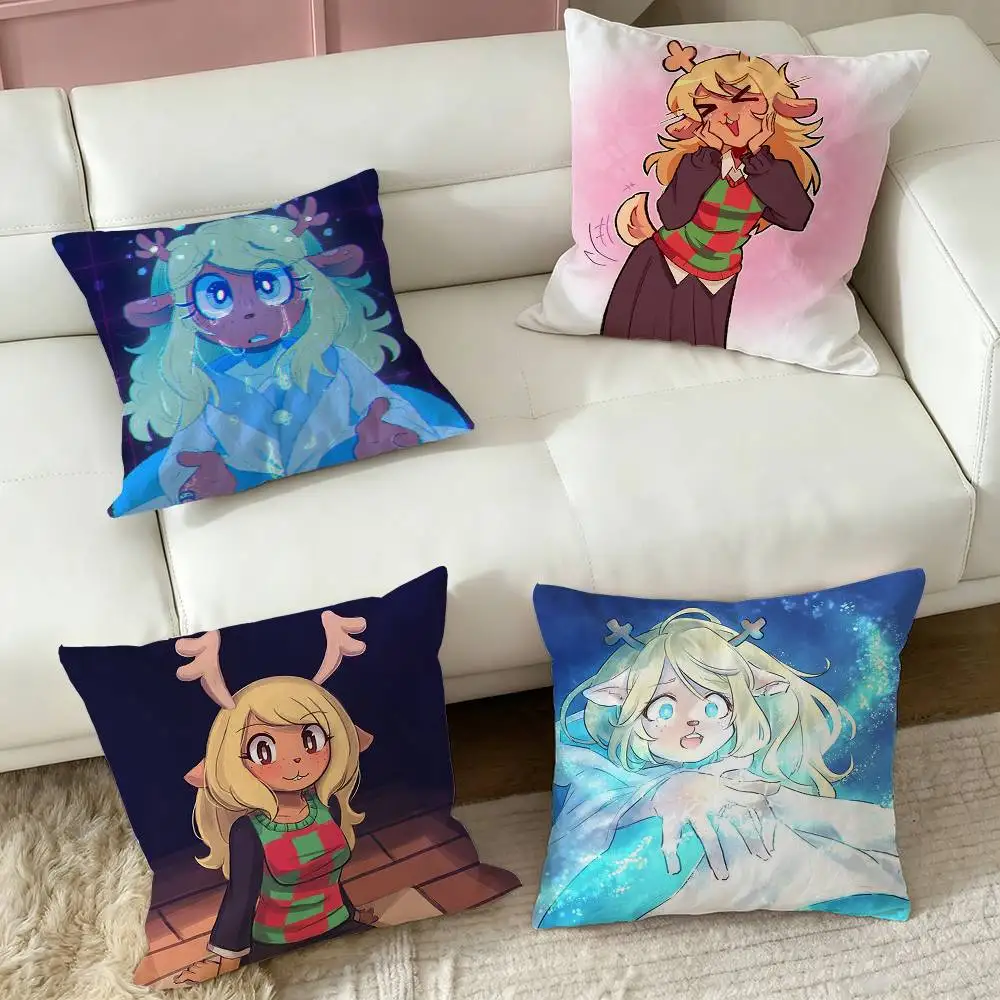 Noelle Holiday Deltarune G-Game  Pillow Case Square Double-Sided Sofa Cushion Cover Bedroom Bedside Pillow