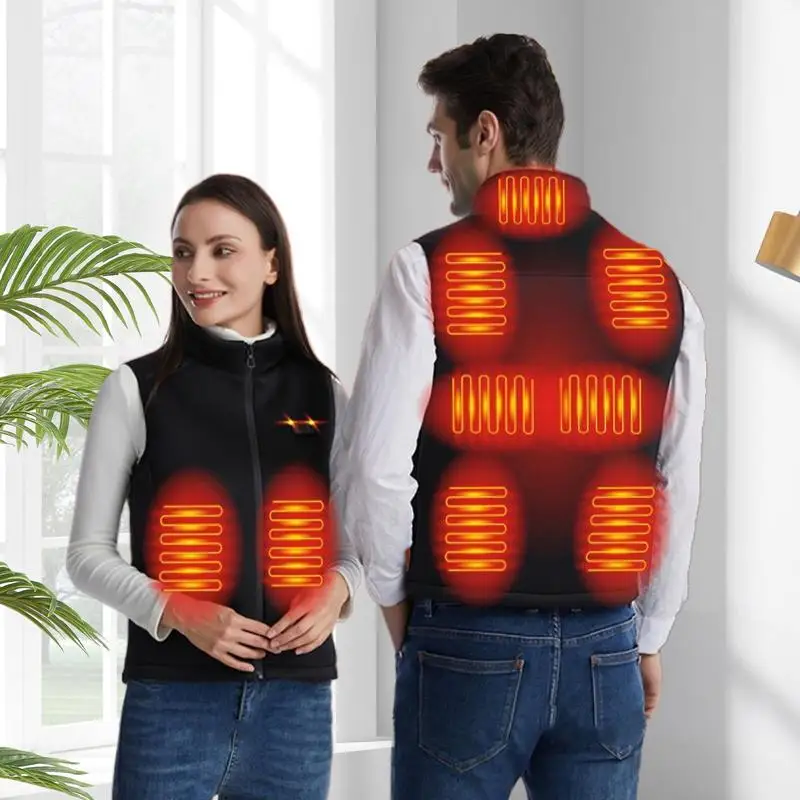 

9 Areas Self Heating Vest Jacket USB Electric Heated Winter Men Women Heated Jacket Tac&tical Heating Vest Body Warmer Vest Coat