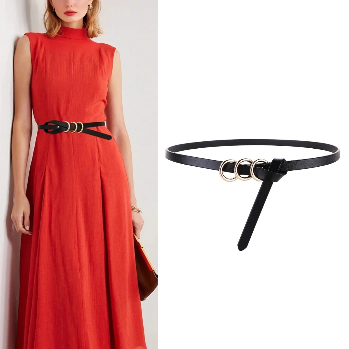 

Тонкие женские ремни из мягкой кожи, черный ремень с украшением из натуральной воловьей кожи, универсальный модный пояс для джинсов