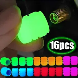 Car Luminous Tire Valve Caps Tyre Rim Stem Covers Fluorescent Night Glowing Dust-proof Decorative Motorcycle Bicycle Bike