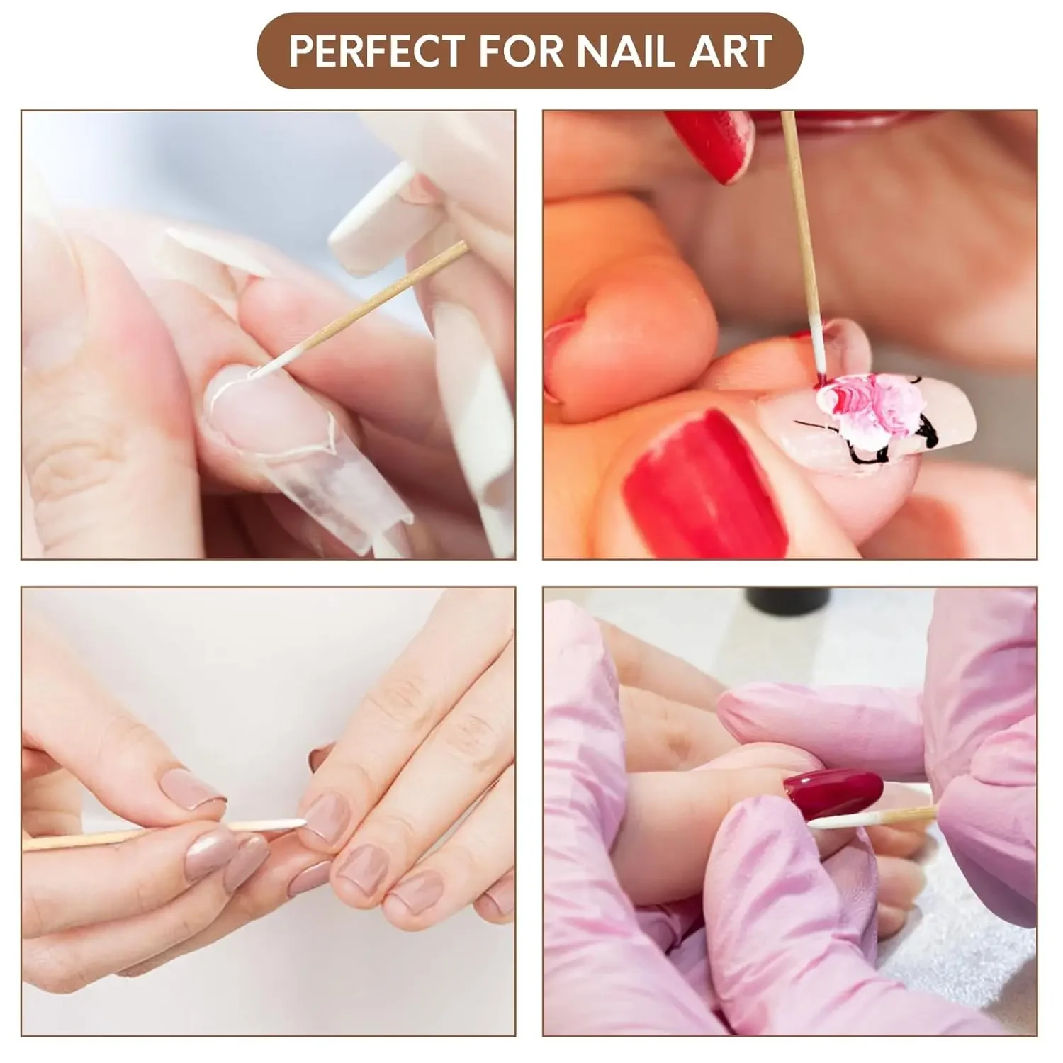 CDY2400pTATTOOBLU Ear Care Clean Wood Handle Pointed Tip Head CottonPermanent Eyebrow Eyelash Tattoo Thread Beauty Makeup Remove image 5