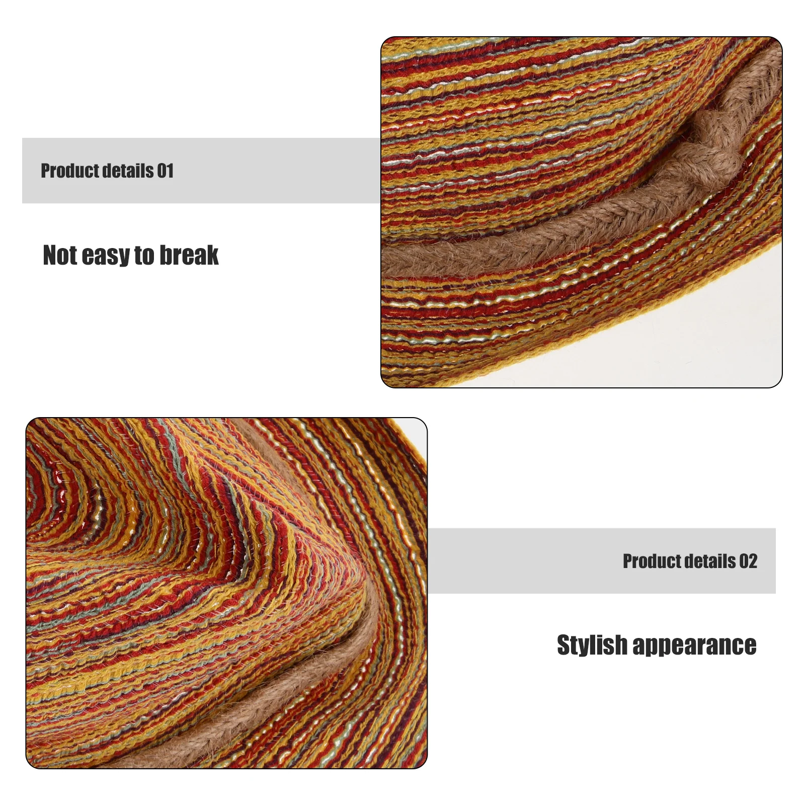 

Colorful Striped Foldable Straw Hat Lightweight Raffia Sun Protection Hat For Beach Summer Vacation Travel Outdoor Use