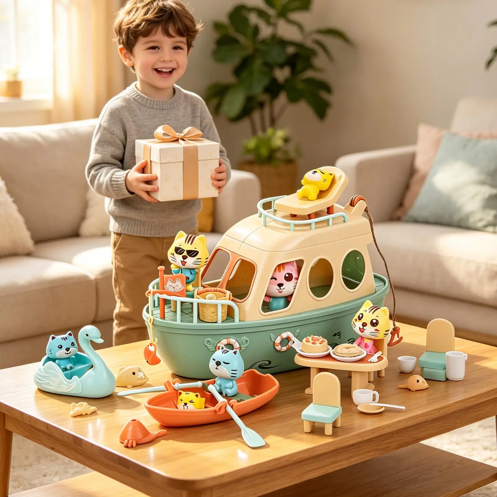 Pretend Play Toy Set Early Learning Imaginative Sea Navigation Game Captain Figure Kids Pretend Play Toy for Young Children