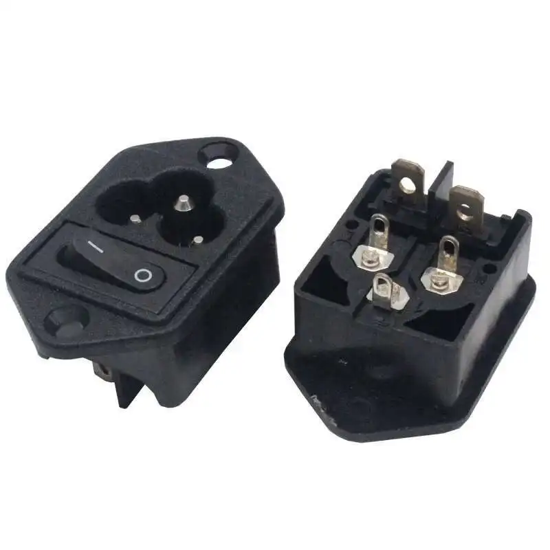 

IEC 320 C6 C5 AC POWER INDUSTRIAL PCB SMD SOCKET With On Off Rocker Switch