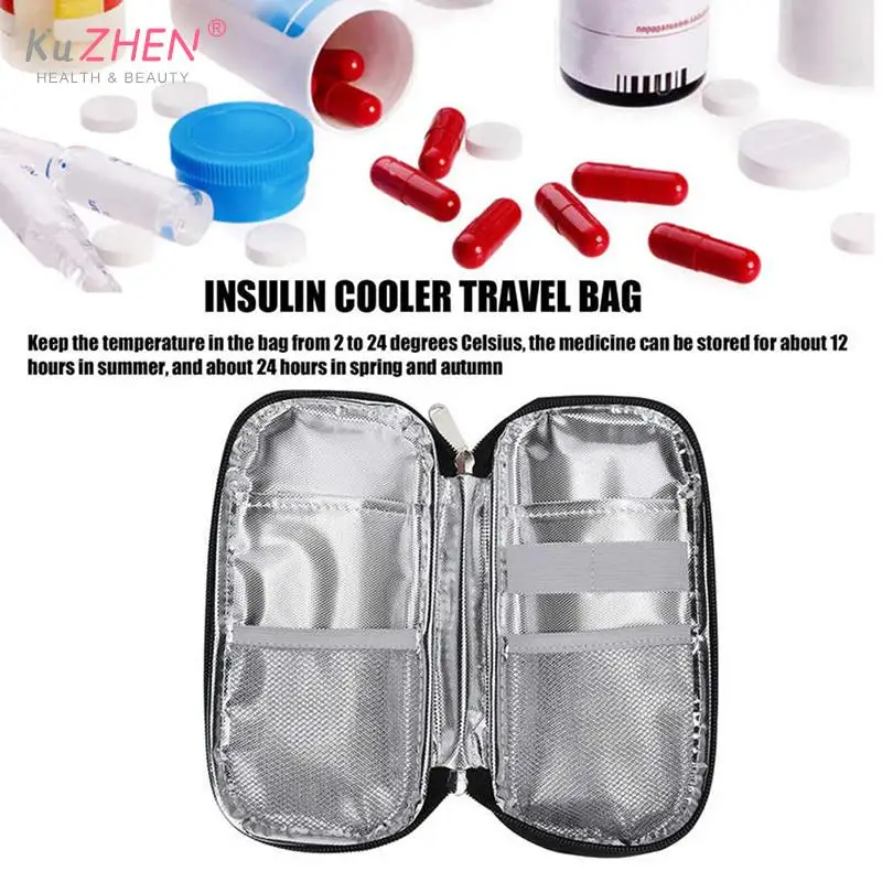 1 Pcs Portable Insulin Cooler Bag, Portable Travel Diabetic Cooling Case Without Ice Pack, Diabetic Supplies Storage Box Health