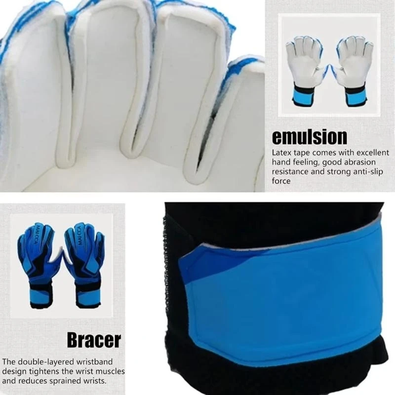 Football Goalkeeper Glove with Finger NonSlip Soccer Goalie Gloves Goal Keeper Gloves for Kids Youth Adult