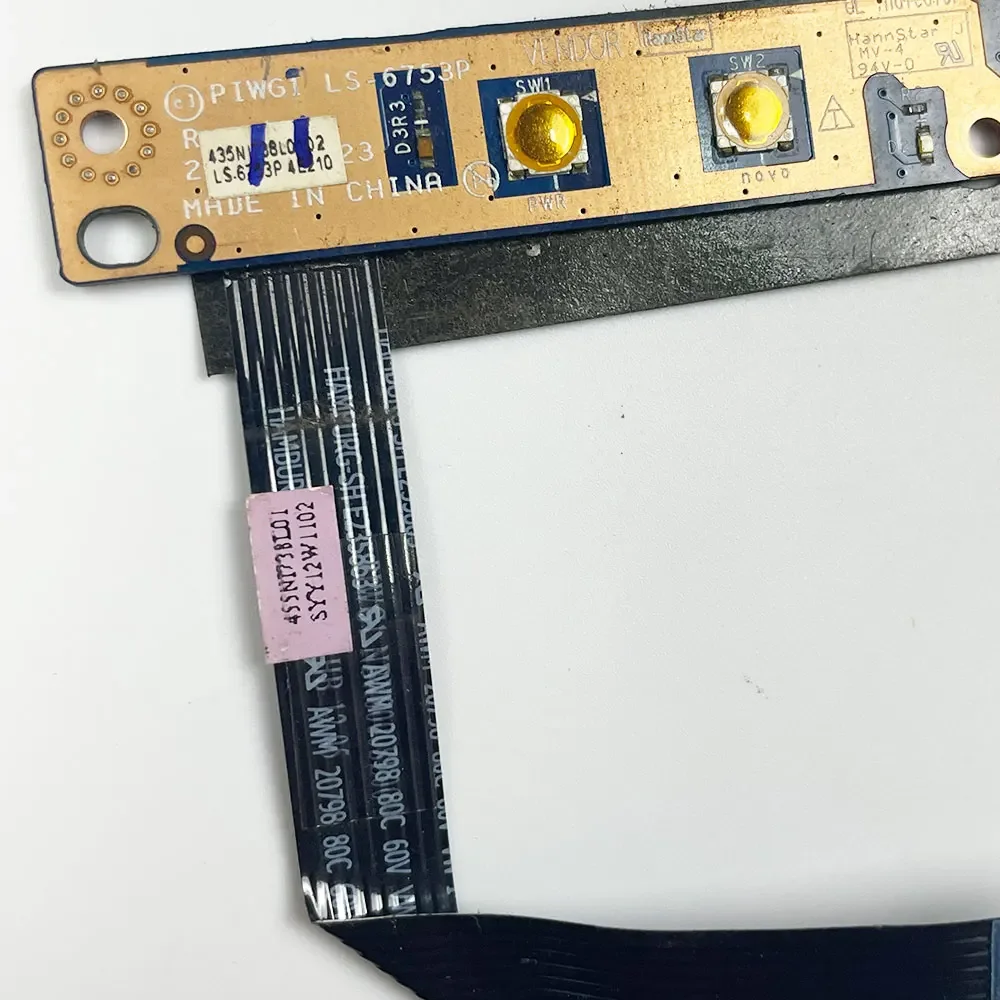 Placa de botón de encendido con Cable LS-6753P, para Lenovo G470, G470AX, G470A, G475, G570, G575, G770, G780, G570L