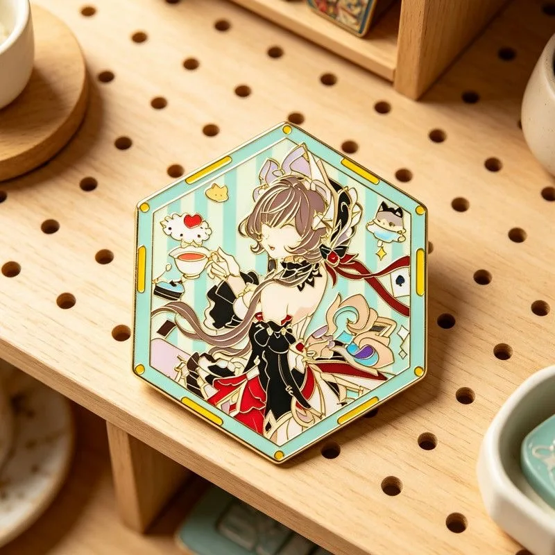 Genshin Impact Odette Spessiva Anime Cosplay Abzeichen Anastasya Feodorovna Sandrone Snezhnaya Pins Halloween-Accessoire Weihnachtsgeschenke – Detail 7