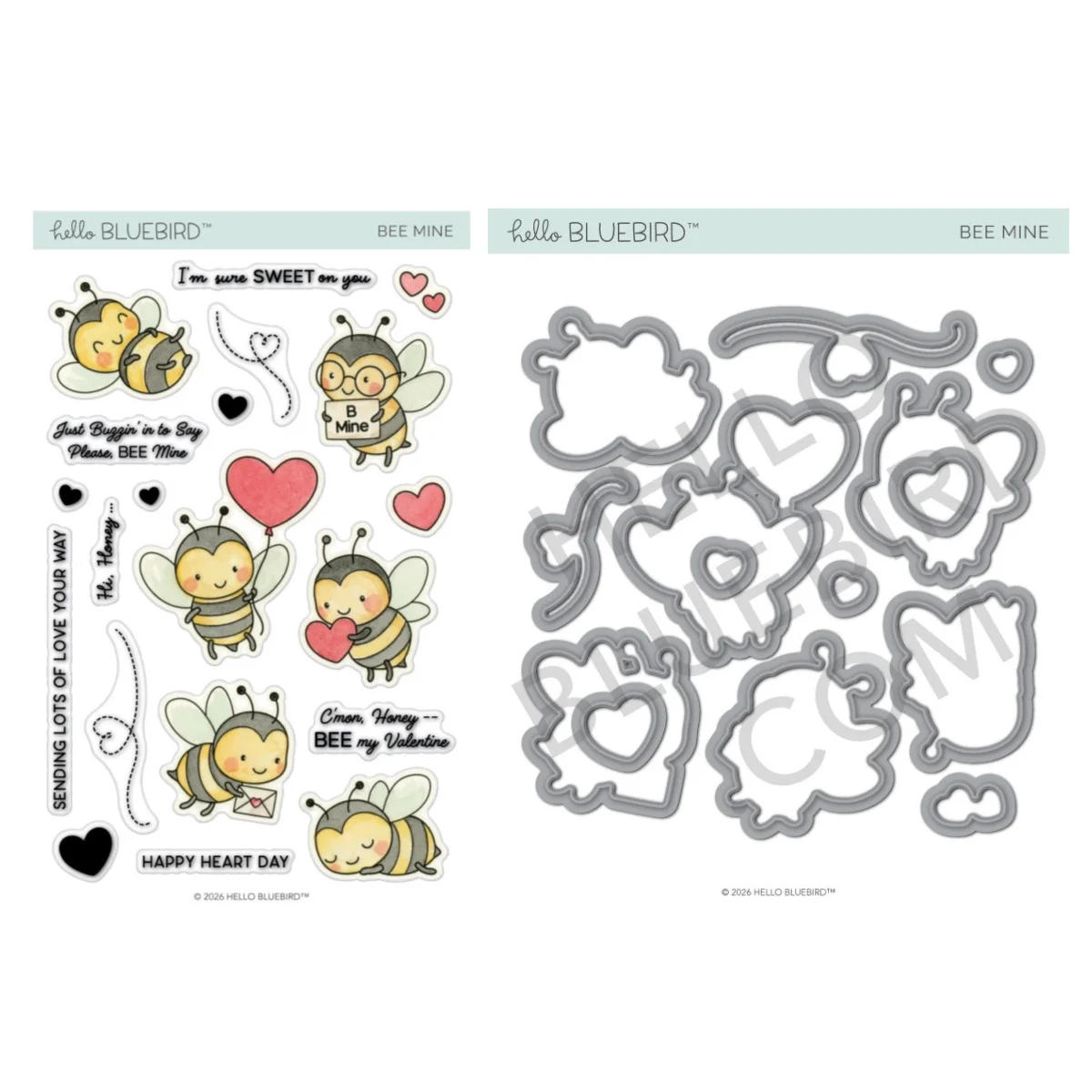 Bee Mine Die Clear Stamps XO Metal Cutting Dies for DIY Making Card Scrapbook Craft Template Decoration 2026 Valentine's Day