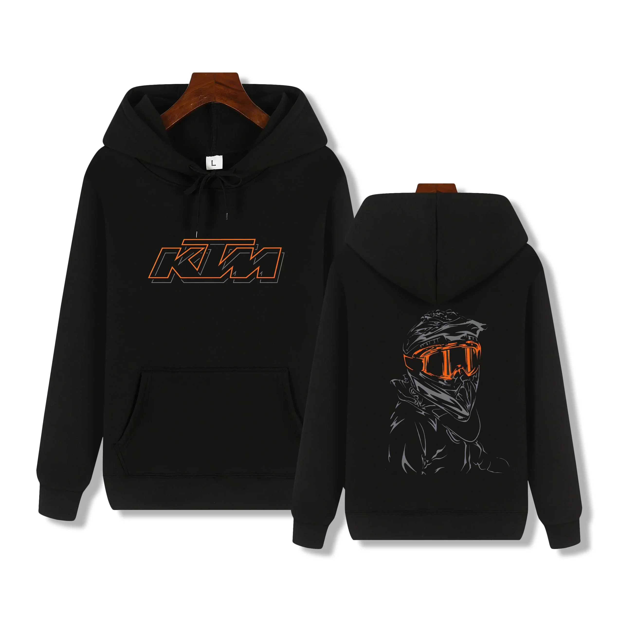 Sudadera con Capucha Oversize de Forro Polar para Hombre, con Diseño Gráfico Dual de Piloto de Motocross KTM y Gafas, para Motocicleta Todoterreno