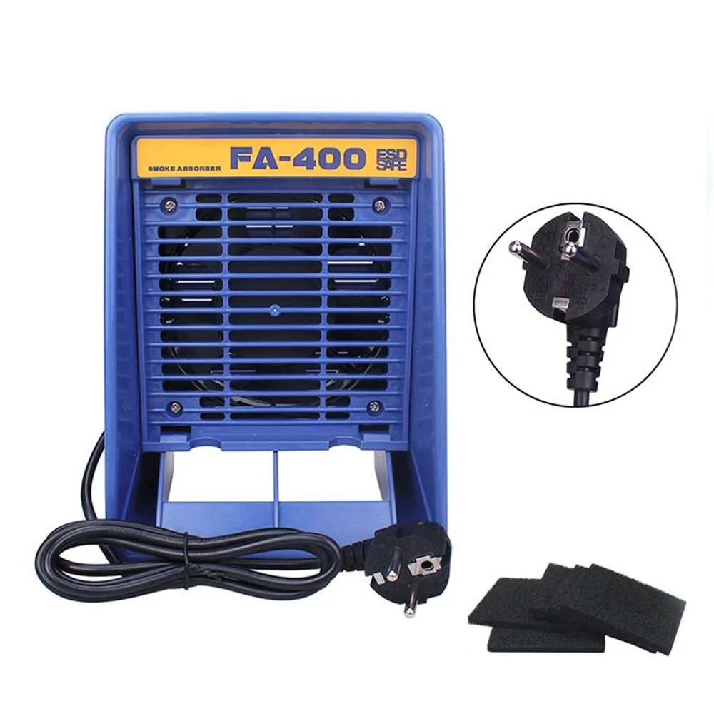 220V/110V FA-400 Solder iron Smoke Absorber ESD Fume Extractor Smoking Instrument with 5pcs free Activated Carbon Filter Sponge