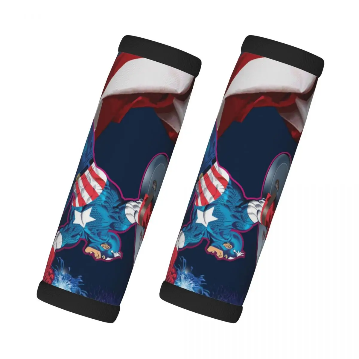 

Custom Superhero Captain America 2 Pcs Luggage Handle Wrap Grip Handle Cover Comfortable Neoprene Suitcase Identifier Travel