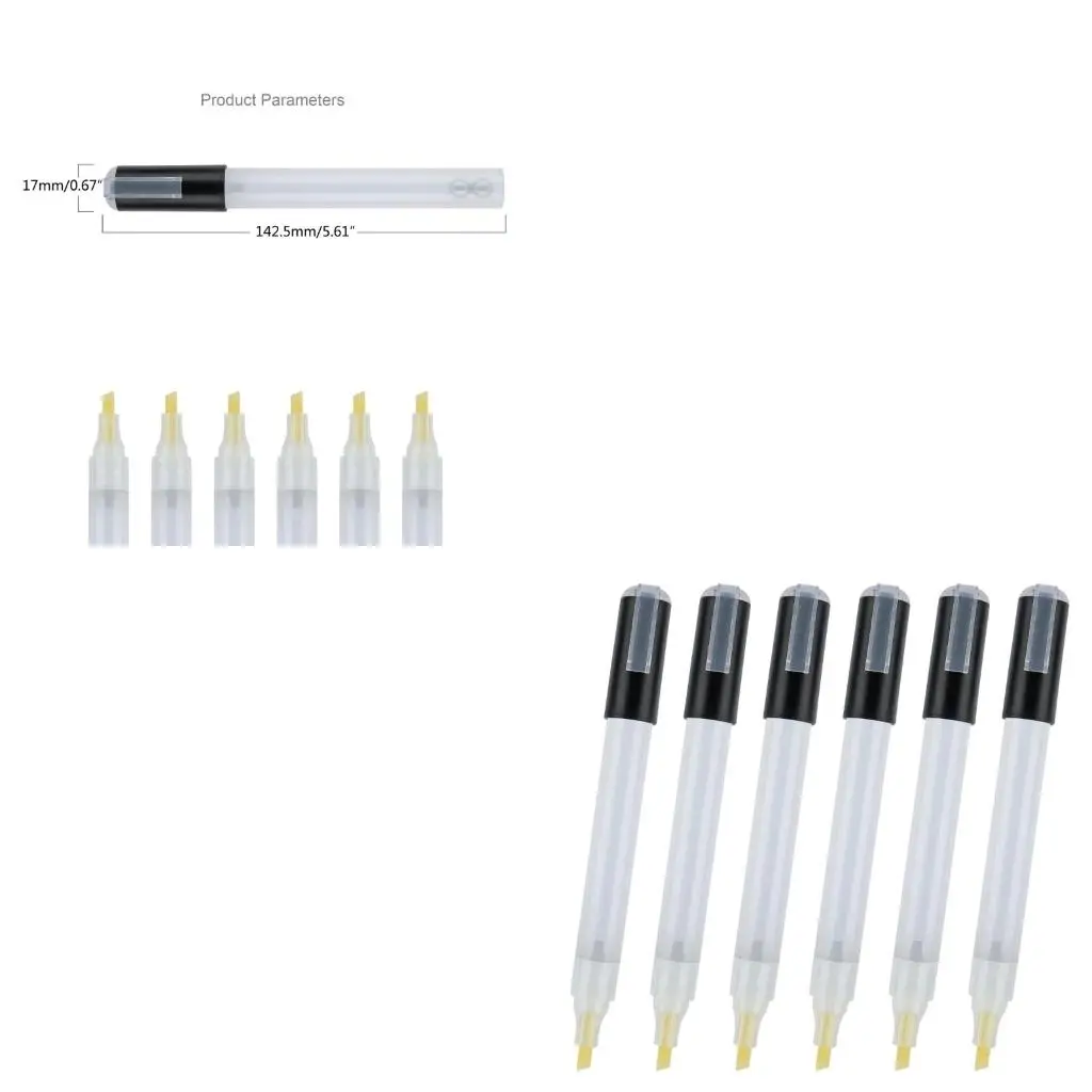 

6Pcs Blank Refillable Paint Pen Clear Pen Tube for Watercolor Oil Painting